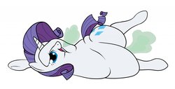 Size: 1280x649 | Tagged: safe, artist:calorie, rarity, pony, g4, burp, fart, fart fetish, fat, female, fetish, gassy, looking at you, morbidly obese, obese, raritubby, solo