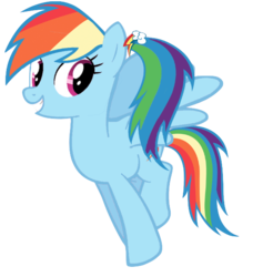 Size: 589x598 | Tagged: safe, artist:winxflorabloomroxy, rainbow dash, g4, alternate hairstyle, female, ponytail, simple background, solo, transparent background, vector