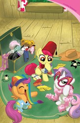 Size: 911x1400 | Tagged: safe, idw, apple bloom, scootaloo, sweetie belle, g4, comic, cover, cutie mark crusaders