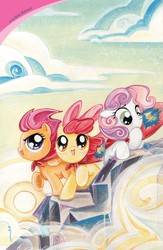 Size: 911x1400 | Tagged: safe, idw, apple bloom, scootaloo, sweetie belle, g4, comic, cover, cutie mark crusaders