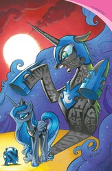 Size: 911x1400 | Tagged: safe, artist:andypriceart, idw, nightmare moon, princess luna, g4, comic cover, cover