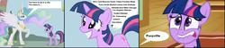 Size: 2175x466 | Tagged: safe, princess celestia, twilight sparkle, alicorn, pony, unicorn, g4, city, female, mare, unicorn twilight