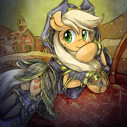 Size: 800x800 | Tagged: safe, artist:saturnspace, applejack, g4, clothes, female, solo