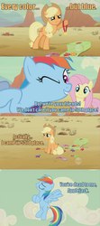 Size: 500x1125 | Tagged: safe, screencap, applejack, fluttershy, rainbow dash, earth pony, pegasus, pony, g4, my little pony: friendship is magic, the last roundup, comic, female, mare, medal, screencap comic, trio, trio female