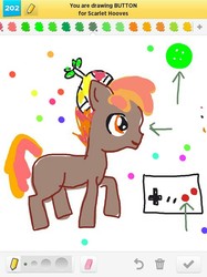 Size: 500x667 | Tagged: safe, edit, button mash, earth pony, pony, g4, color, colt, controller, foal, hat, hooves, male, propeller hat, solo