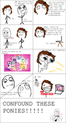 Size: 651x1201 | Tagged: safe, applejack, fluttershy, pinkie pie, princess celestia, rainbow dash, rarity, spike, twilight sparkle, g4, comic, le, meme, rage comic