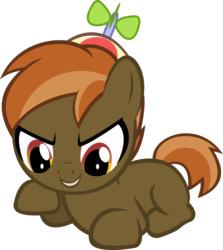 Size: 3031x3398 | Tagged: safe, artist:andrewstillnight, button mash, earth pony, pony, g4, blank flank, colt, foal, hat, hooves, male, propeller hat, simple background, smiling, solo, transparent background, vector