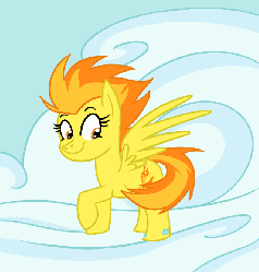 Size: 639x670 | Tagged: safe, artist:ask-mlpspitfire, artist:okiedokielokie, artist:victobious, spitfire, pegasus, pony, g4, :t, adorkable, animated, ask-mlpspitfire, behaving like a dog, chasing own tail, cloud, cloudy, cute, cutefire, dork, female, gif, looking back, mare, raised hoof, raised leg, smiling, solo, spinning, spread wings, trotting, trotting in place, walking on clouds, wings