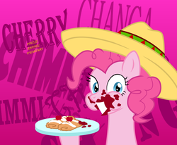 Size: 696x573 | Tagged: safe, artist:sycotex-b, pinkie pie, g4, cherrychanga, chimicherry, chimicherrychanga, female, solo