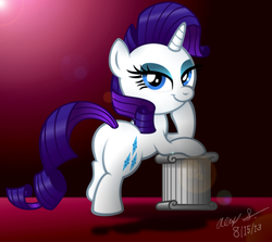 Size: 1024x913 | Tagged: safe, artist:aleximusprime, rarity, pony, unicorn, g4, bipedal, bipedal leaning, butt, female, leaning, mare, plot, solo
