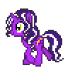 Size: 106x96 | Tagged: safe, artist:beckiergb, oc, oc only, oc:purple tinker, pony, unicorn, animated, desktop ponies, female, mare, pixel art, simple background, solo, sprite, transparent background, trotting