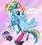 Size: 689x750 | Tagged: safe, artist:uotapo, rainbow dash, human, pegasus, pony, equestria girls, g4, awesome, back to back, blushing, clothes, cute, dashabetes, equestria girls logo, female, human ponidox, looking at you, mare, open mouth, skirt, spread wings, uotapo is trying to murder us, wristband