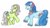 Size: 2783x1557 | Tagged: safe, artist:okiegurl1981, 4-speed, minty (g1), earth pony, pony, g1, blushing, duo, simple background, traditional art, white background