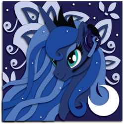 Size: 1864x1865 | Tagged: safe, artist:the-paper-pony, princess luna, gamer luna, g4, female, headphones, headset, solo