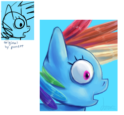 Size: 633x589 | Tagged: safe, artist:dotoriii, artist:ponett, rainbow dash, g4, female, solo