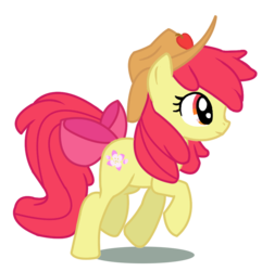 Size: 900x935 | Tagged: safe, artist:schnuffitrunks, apple bloom, earth pony, pony, g4, female, hat, mare, older, older apple bloom, simple background, solo, transparent background