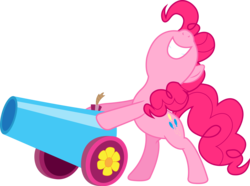 Size: 3216x2388 | Tagged: safe, artist:silentmatten, pinkie pie, g4, female, party cannon, simple background, solo, transparent background, vector
