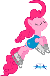 Size: 2207x3333 | Tagged: safe, artist:silentmatten, pinkie pie, g4, eyes closed, female, ice skates, simple background, solo, transparent background, vector