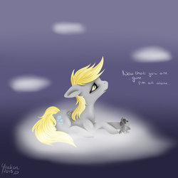 Size: 894x894 | Tagged: safe, artist:yuukon, derpy hooves, smarty pants, pegasus, pony, g4, female, lonely, mare, sad, solo