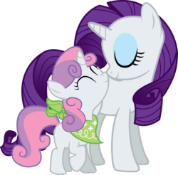 Size: 3615x3556 | Tagged: safe, artist:silentmatten, rarity, sweetie belle, pony, unicorn, g4, ^^, belle sisters, cute, diasweetes, eyes closed, female, filly, foal, horn, mare, raribetes, siblings, simple background, sisters, transparent background, vector