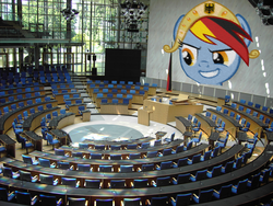 Size: 1600x1200 | Tagged: safe, rainbow dash, g4, bundestag, chair, federal diet, german dash, germany, government, parliament, photoshop