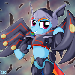 Size: 1680x1680 | Tagged: safe, artist:noonebahtim, rainbow dash, g4, armor, female, solo, yu-gi-oh!