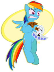 Size: 803x1072 | Tagged: safe, artist:noonebahtim, rainbow dash, g4, duel disk, female, solo, yu-gi-oh!