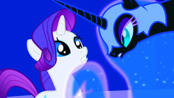 Size: 1263x710 | Tagged: safe, screencap, nightmare moon, rarity, friendship is magic, g4