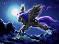 Size: 700x525 | Tagged: safe, artist:grimwolfsierra, princess luna, g4, crying, female, solo