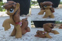 Size: 956x640 | Tagged: safe, artist:krazykari, oc, oc only, oc:cream heart, earth pony, pony, button's adventures, g4, blind bag, customized toy, earth pony oc, ebay, female, for sale, mare, painted, toy