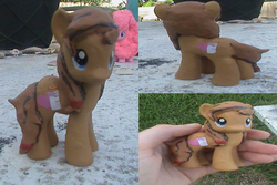 Size: 956x640 | Tagged: safe, artist:krazykari, button mash, oc, oc:cream heart, earth pony, pony, g4, customized toy, earth pony oc, ebay, female, figure, for sale, mare, painted, toy