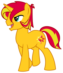 Size: 1600x1846 | Tagged: safe, artist:evilfrenzy, sunset shimmer, pony, unicorn, g4, rule 63, solo, sunset glare