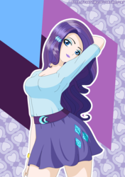 Size: 1200x1700 | Tagged: safe, artist:zantyarz, rarity, human, equestria girls, g4, beautiful, breasts, busty rarity, cute, female, human coloration, humanized, looking at you, raribetes, solo