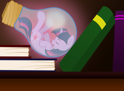 Size: 6000x4400 | Tagged: safe, artist:csillaghullo, artist:thattagen, twilight sparkle, pony, unicorn, g4, absurd resolution, book, bulb, lightbulb, lying down, micro, on back, sleeping, tiny, tiny ponies, unicorn twilight, vector