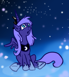 Size: 377x422 | Tagged: safe, artist:lunarcakez, princess luna, g4, female, s1 luna, sitting, solo