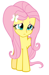Size: 1280x1949 | Tagged: safe, artist:php50, fluttershy, hybrid, original species, pegasus, pony, human head pony, equestria girls, g4, adoracreepy, creepy, cursed, cute, face swap, female, floppy ears, frown, hair ornament, looking up, mare, my horse prince, sad, shy, simple background, solo, transparent background, vector, what has magic done, what has science done