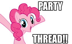 Size: 3600x2200 | Tagged: safe, pinkie pie, derpibooru, g4, female, image macro, party, solo