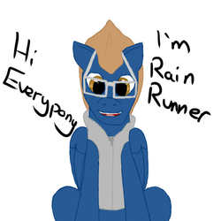 Size: 720x720 | Tagged: safe, artist:nerool, oc, oc only, ask rain runner, ask, clothes, glasses, hoodie, solo, tumblr