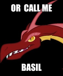 Size: 329x397 | Tagged: safe, basil, dragon, g4, image macro, male, meme, solo