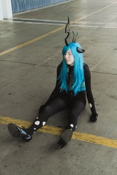 Size: 2304x3456 | Tagged: safe, artist:thestormypetrelofcosplay, queen chrysalis, human, g4, anime expo, cosplay, irl, irl human, photo, solo