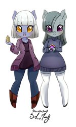 Size: 693x1153 | Tagged: safe, artist:starshinebeast, limestone pie, marble pie, anthro, g4, clothes, pie sisters