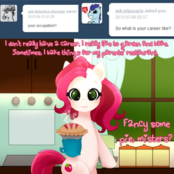 Size: 1280x1280 | Tagged: safe, artist:starshinebeast, oc, oc only, pony, bipedal, kitchen, pie, solo, starberry tart, tumblr
