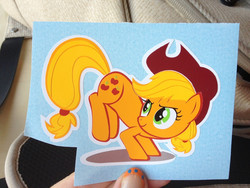 Size: 1200x900 | Tagged: safe, applejack, g4, customized toy, irl, photo, sticker