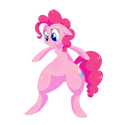 Size: 1280x1280 | Tagged: safe, artist:khorme, pinkie pie, earth pony, pony, g4, bipedal, chubby, female, hips, solo, thighs