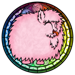 Size: 1024x1024 | Tagged: safe, artist:akili-amethyst, oc, oc only, oc:fluffle puff, dan, dan vs, disney, dive to the heart, kingdom hearts, stained glass