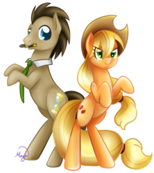 Size: 804x905 | Tagged: safe, artist:lethalauroramage, applejack, doctor whooves, time turner, g4