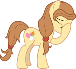 Size: 6595x6000 | Tagged: safe, artist:mactavish1996, oc, oc only, oc:cream heart, earth pony, pony, g4, absurd resolution, cutie mark, eyes closed, facehoof, female, hooves, mare, profile, simple background, solo, transparent background, vector