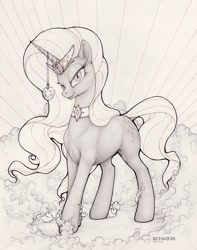 Size: 1034x1311 | Tagged: safe, artist:ecmajor, nightmare rarity, g4, dock, female, solo