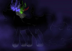 Size: 1024x724 | Tagged: safe, artist:lego-scavenger, king sombra, umbrum, g4, male, shadows, solo