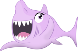 Size: 4795x3149 | Tagged: safe, artist:zvn, twilight sparkle, fish, shark, g4, female, open mouth, sharkified, simple background, smiling, solo, species swap, teeth, transparent background, twilight sharkle, waving